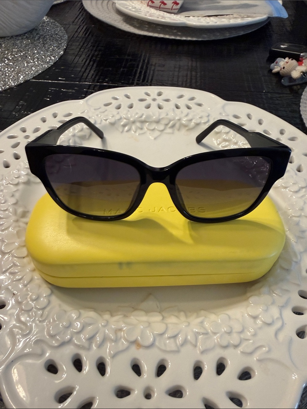 Marc Jacobs Black Cat-Eye Sunglasses with Gradient Lenses